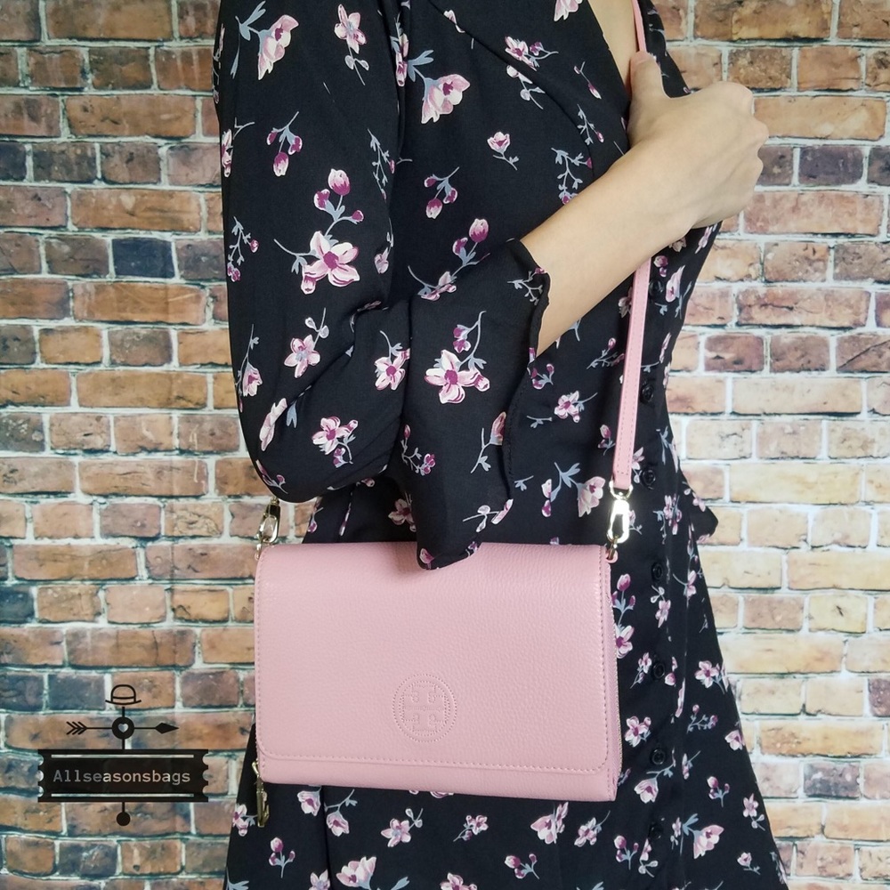 🔽 Tory Burch Bombe flat crossbody wallet cameo - Picture 5 of 8